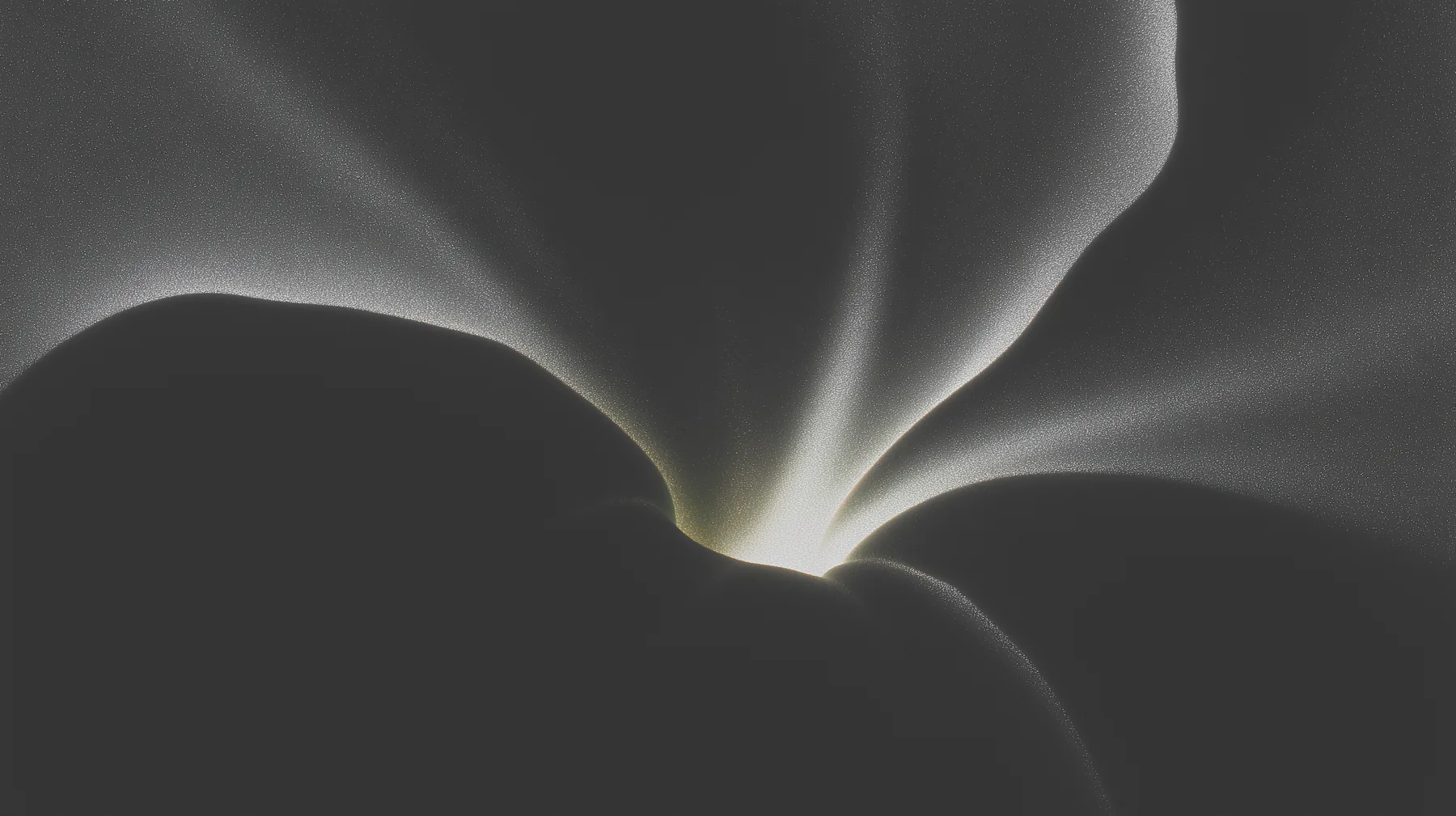 Monochrome folded form with light representing the structure of Ivone Gómez Studio's digital presence